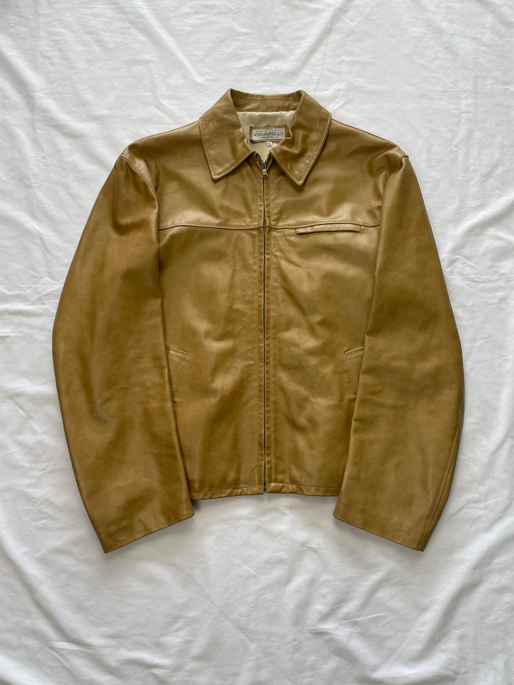 Giacca in pelle caramello