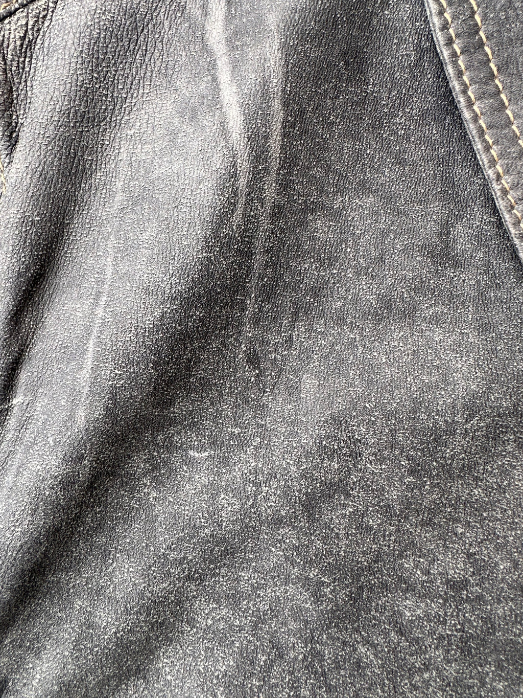 Sahariana in pelle effetto denim