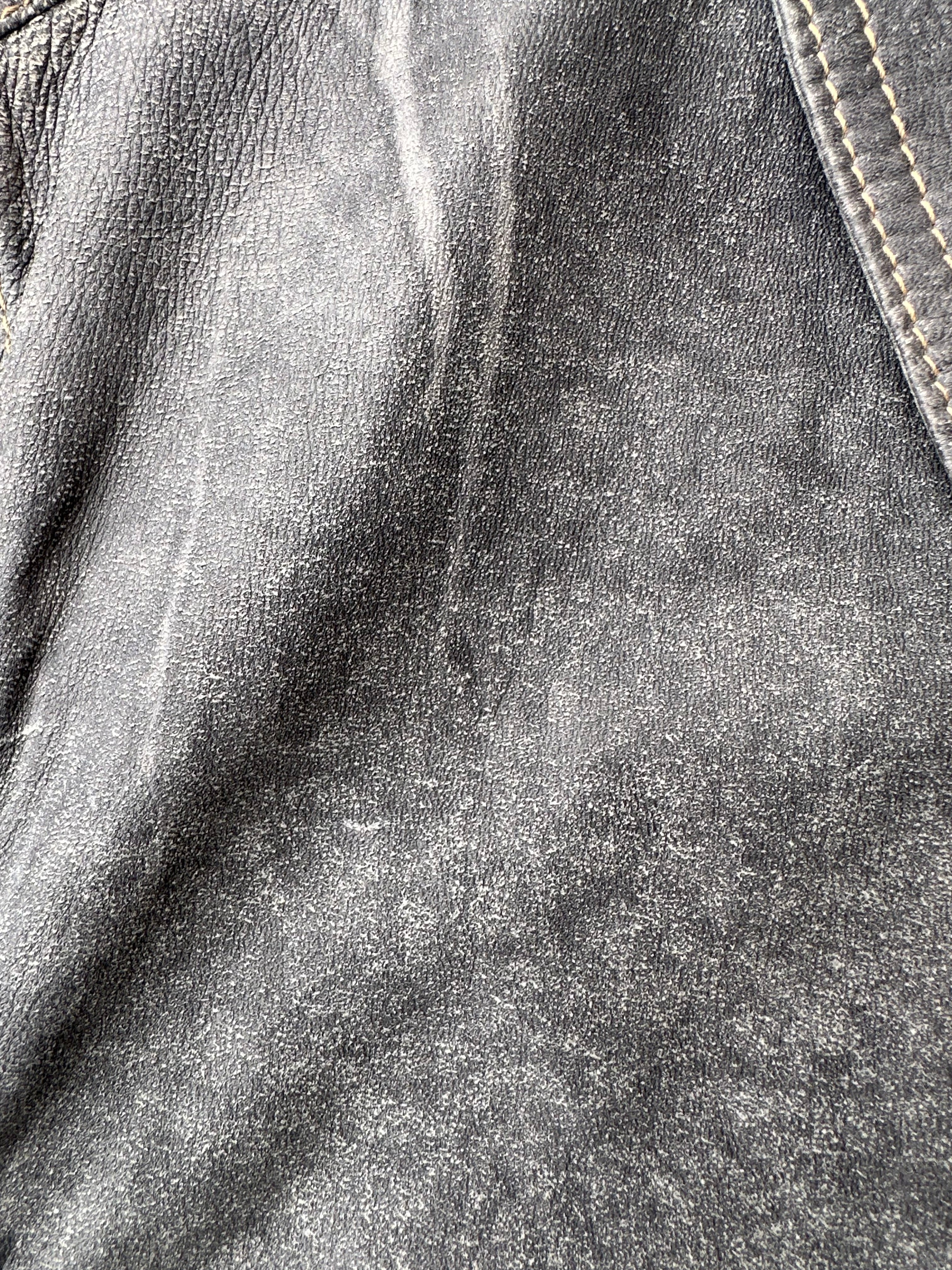 Sahariana in pelle effetto denim