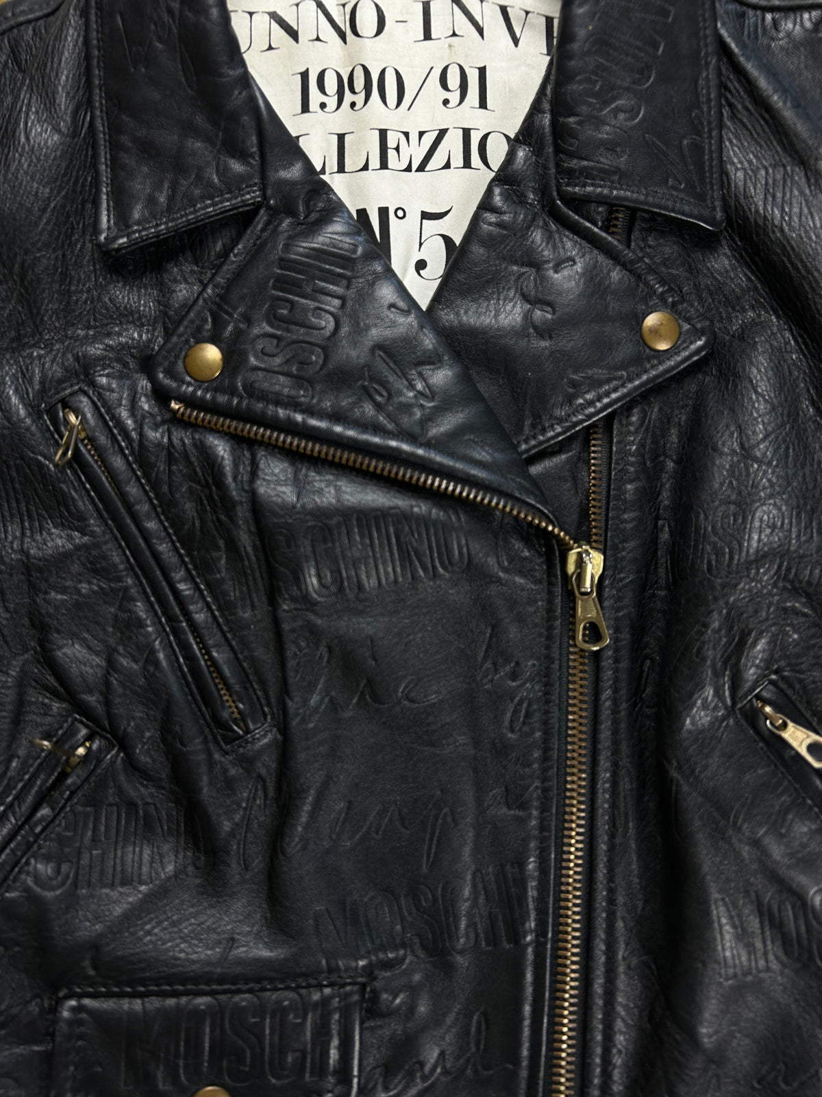Chiodo in pelle Moschino