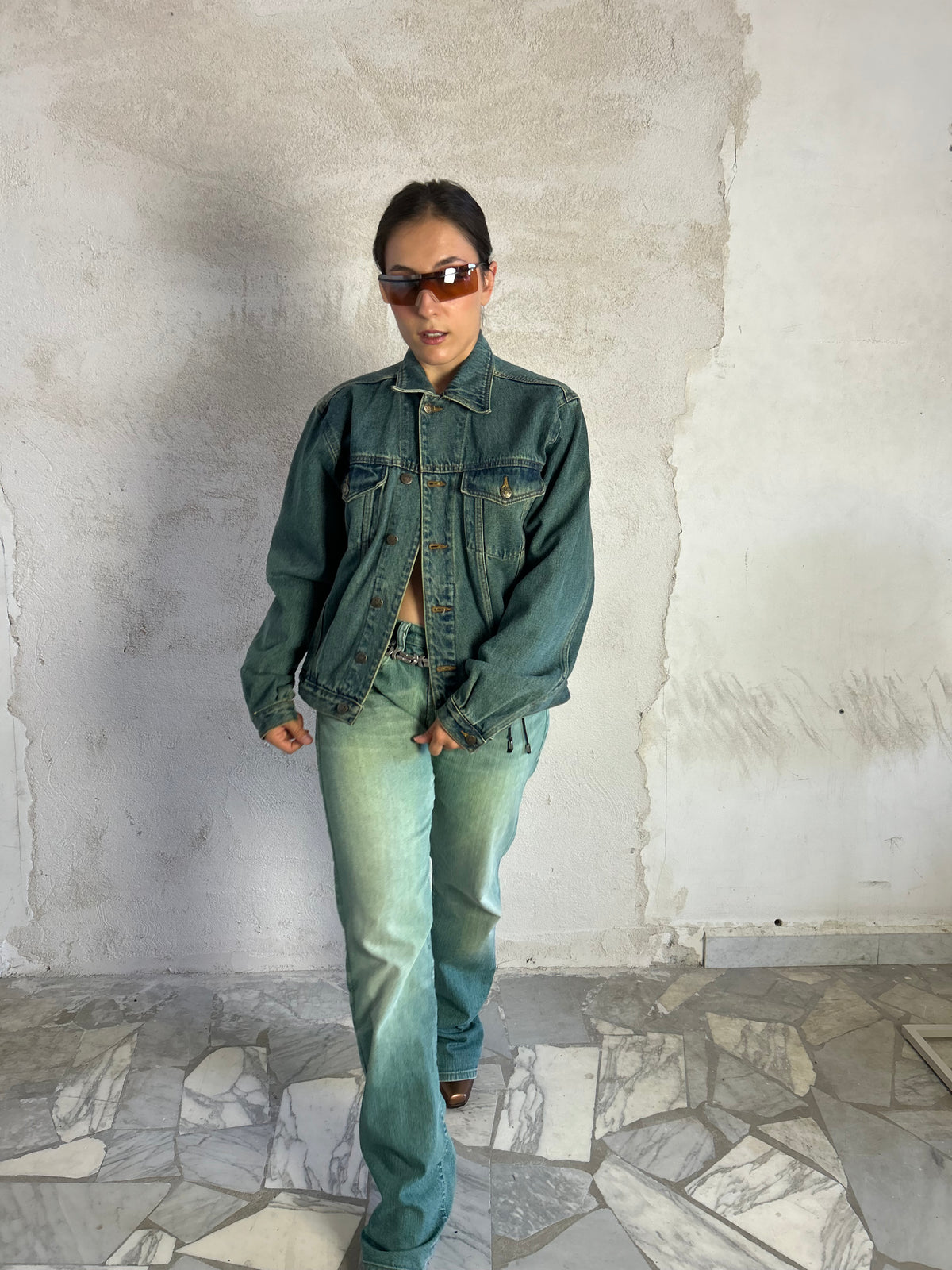 Giubbotto denim sabbiato