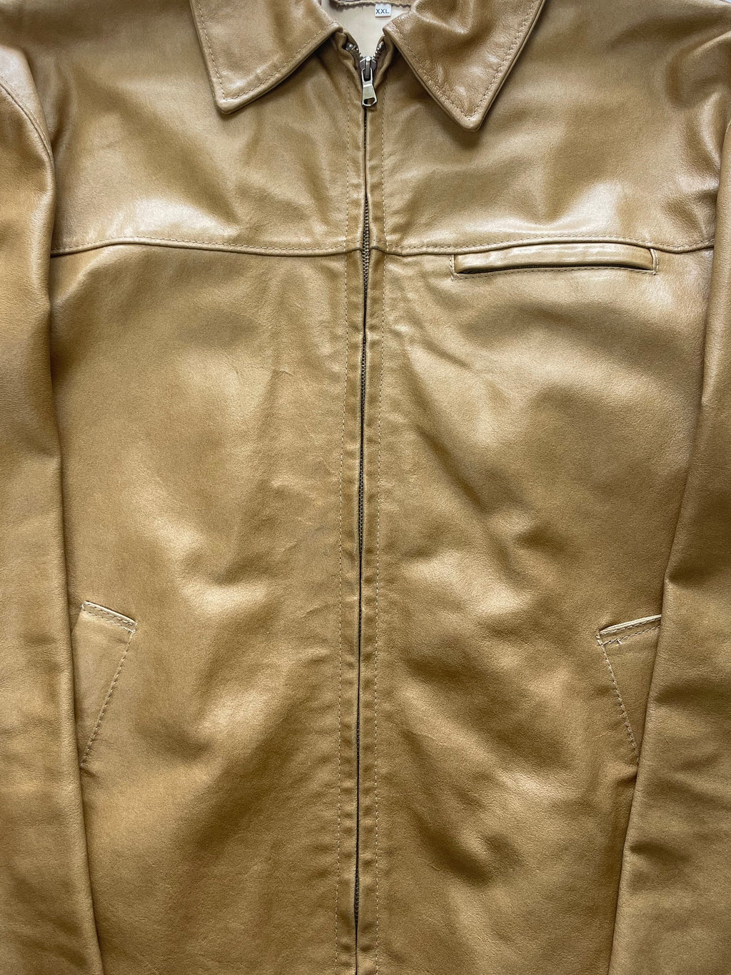 Giacca in pelle caramello