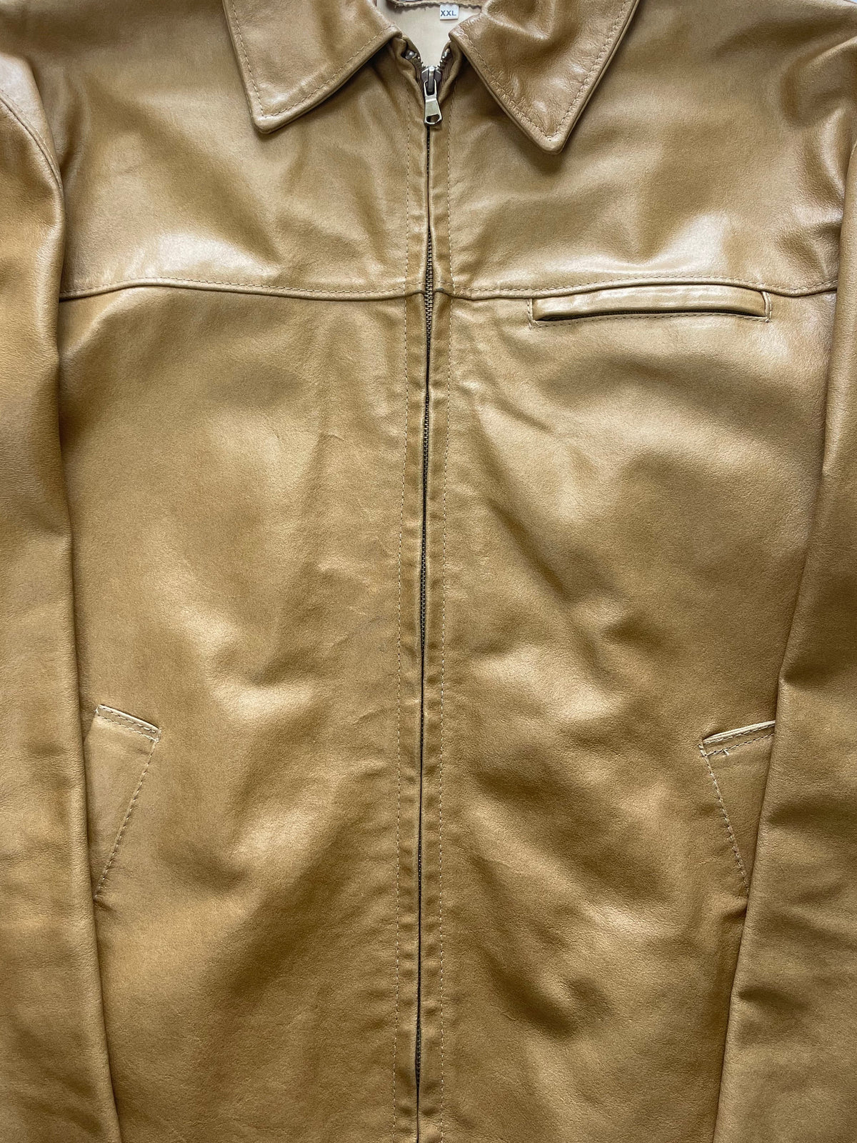 Giacca in pelle caramello
