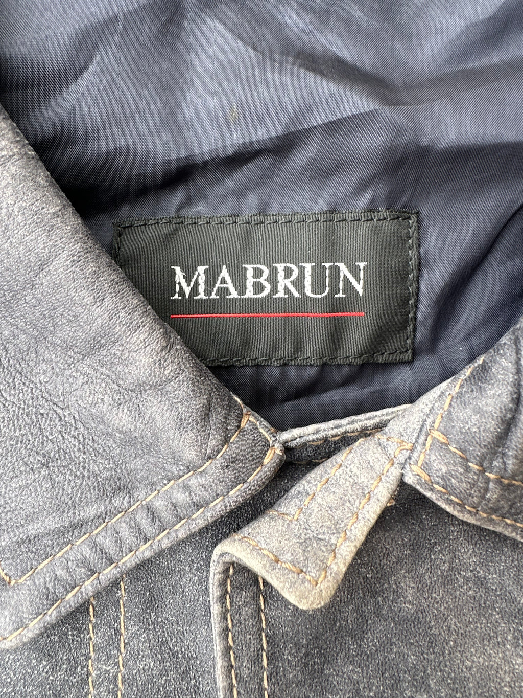 Sahariana in pelle effetto denim