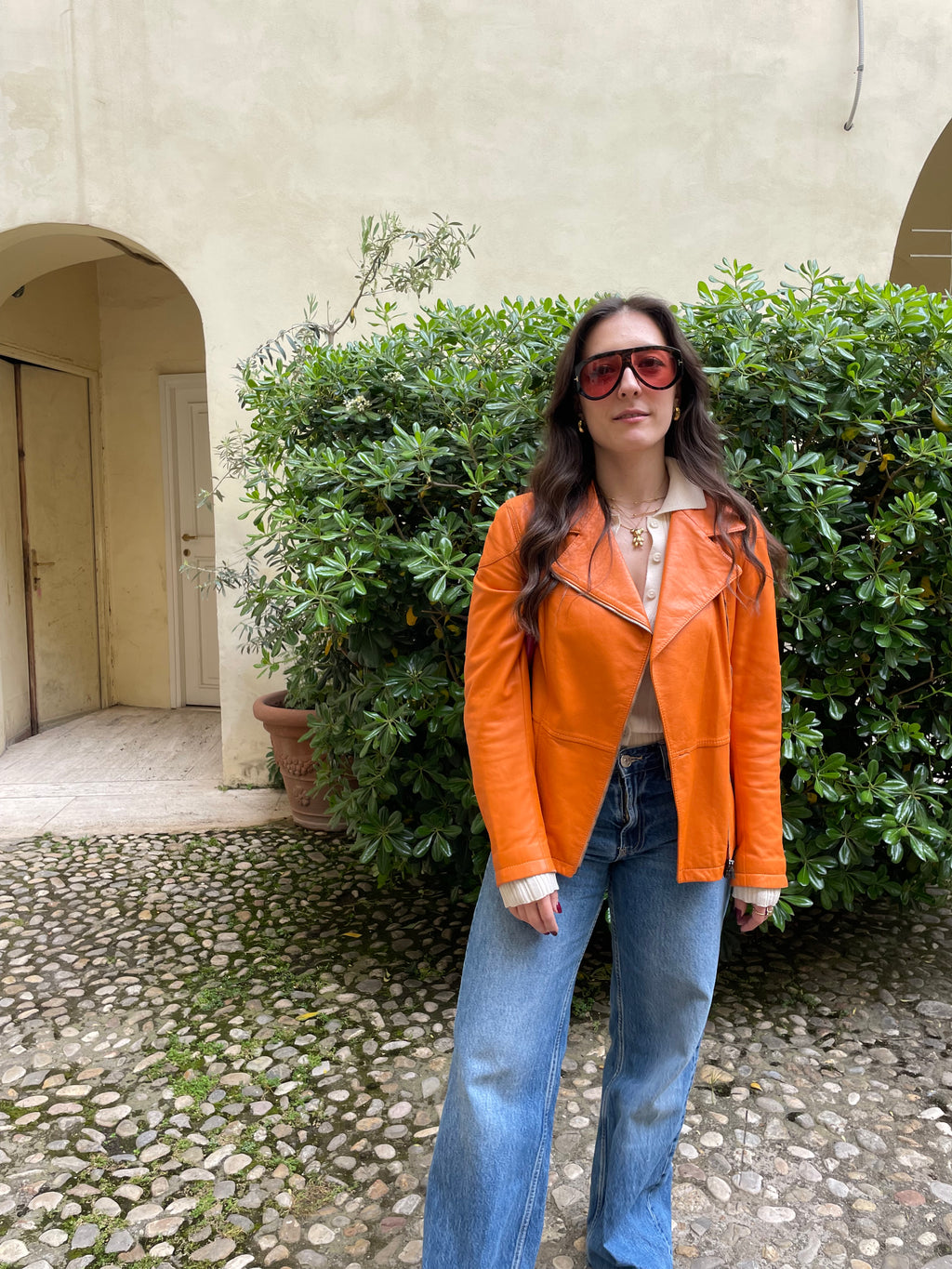Chiodo in pelle nappa