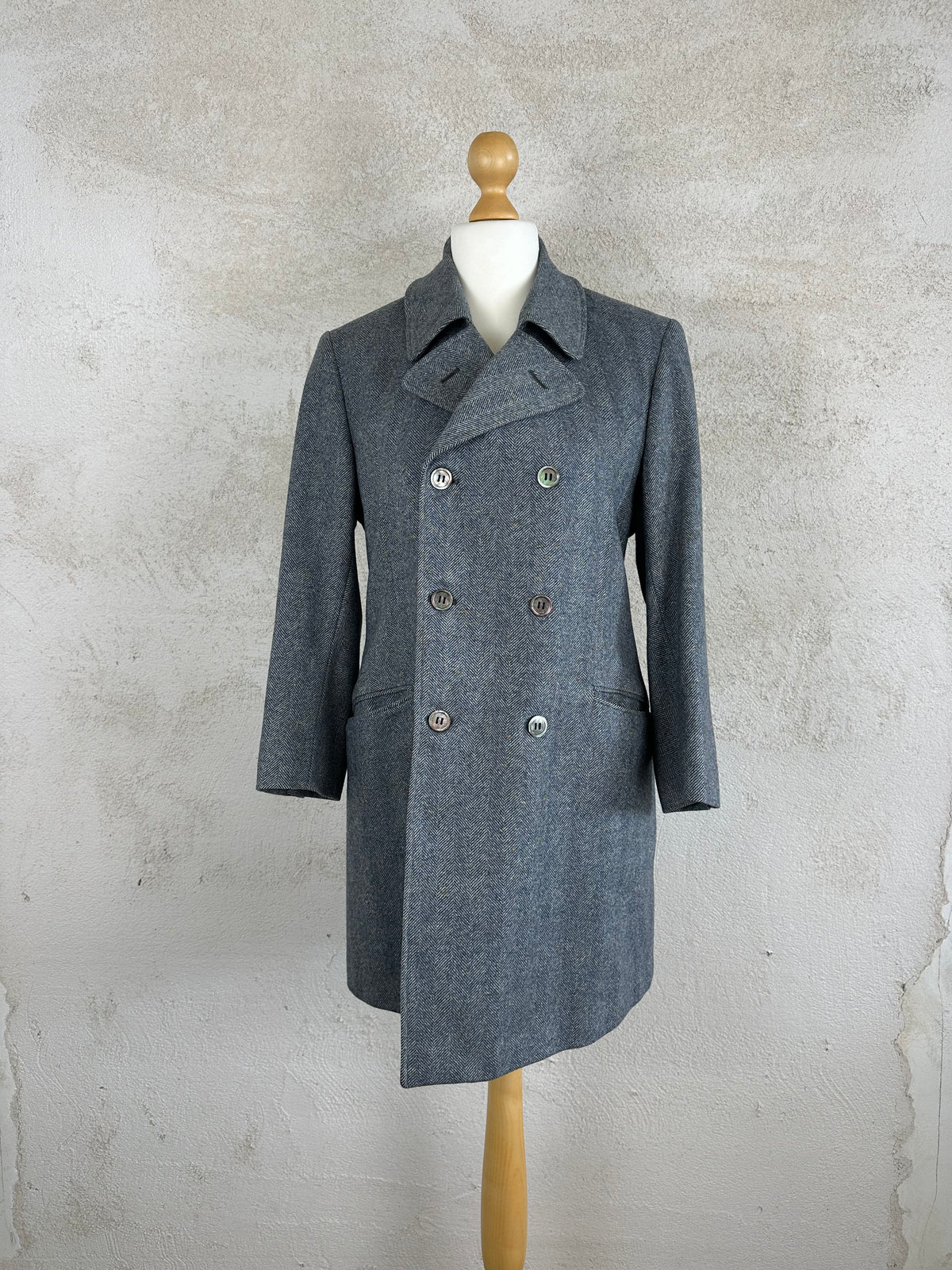 Cappotto in lana spigata