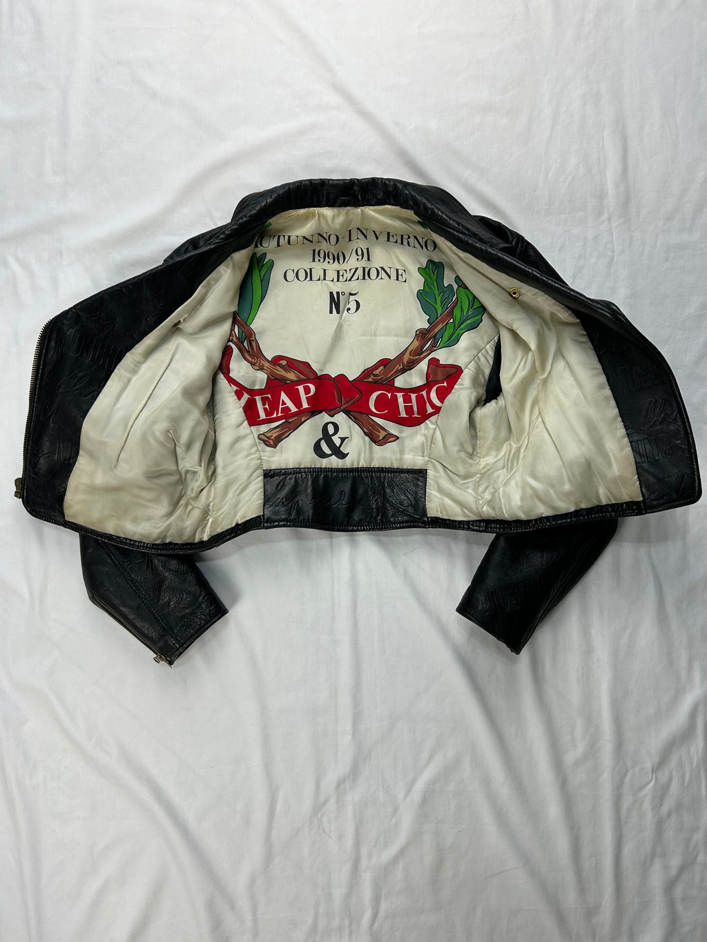 Chiodo in pelle Moschino