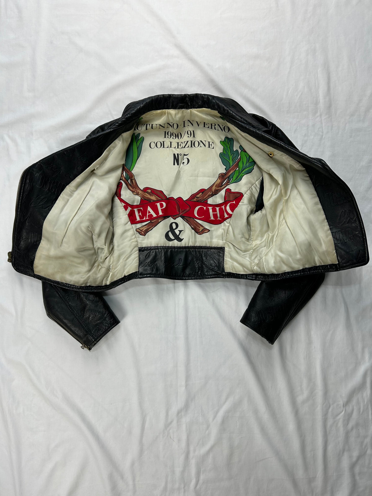 Chiodo in pelle Moschino