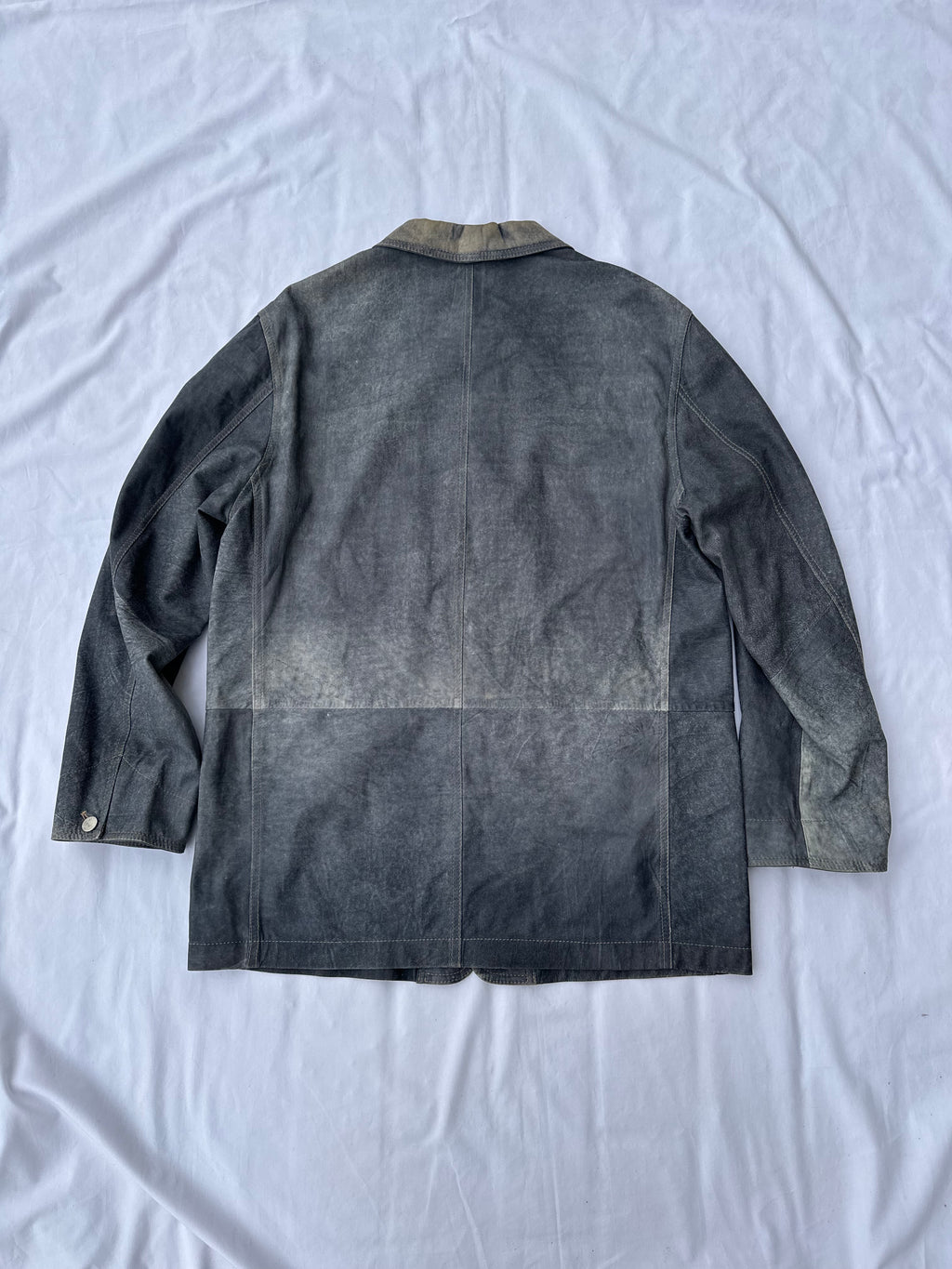 Sahariana in pelle effetto denim