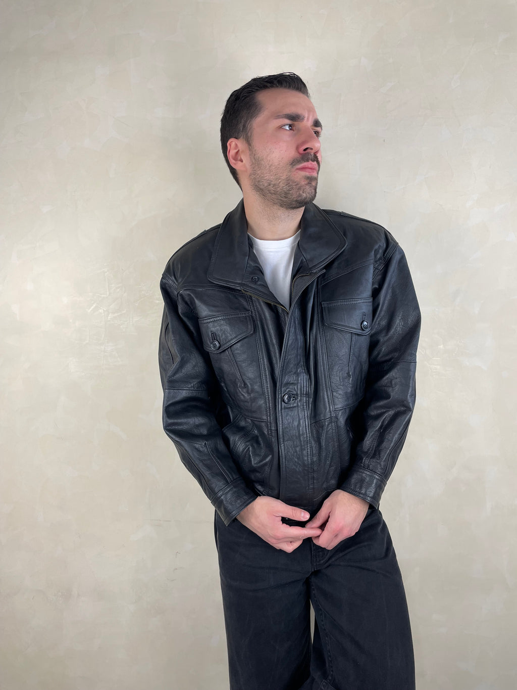 Giacca aviator in pelle