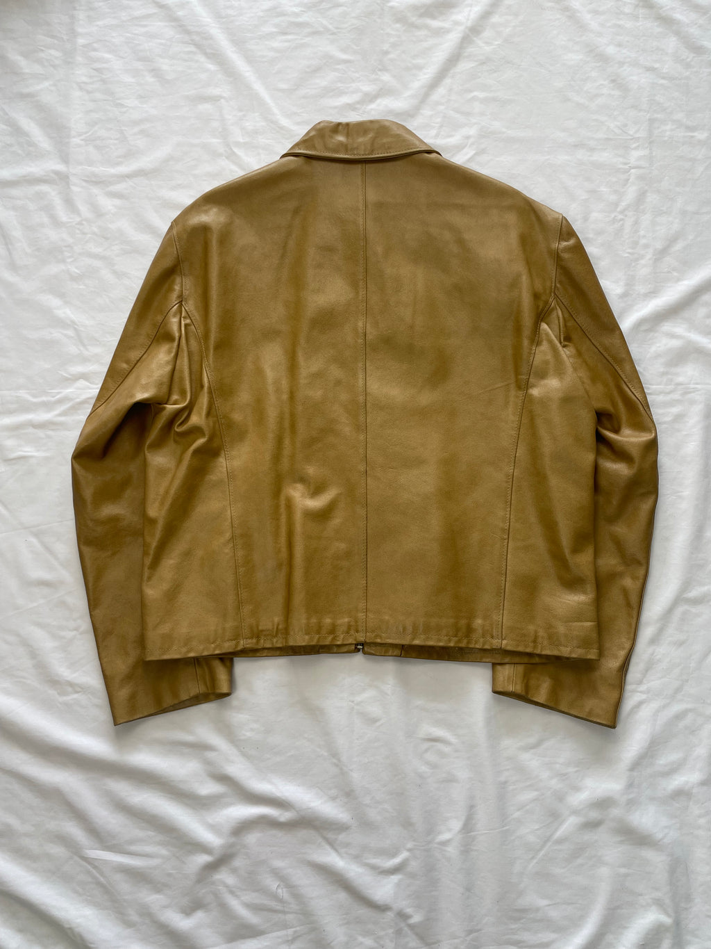 Giacca in pelle caramello